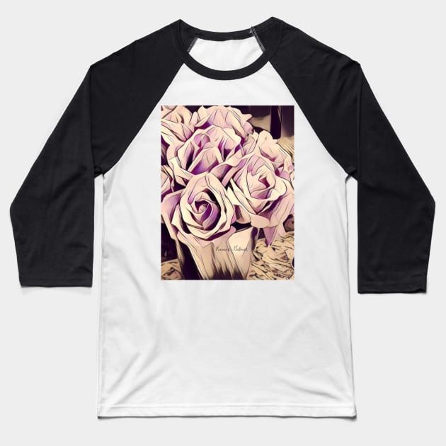 lilac living, lilac purse, light purple bedding, light purple flowers, light purple roses, lilac roses Baseball T-Shirt by roxanegabriel